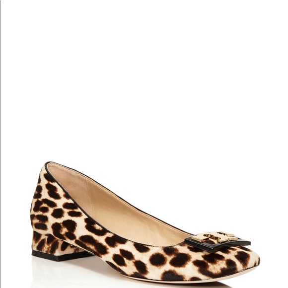 Tory Burch Gigi Leopard Calf Hair Block Heel Pumps - Picture 2 of 9